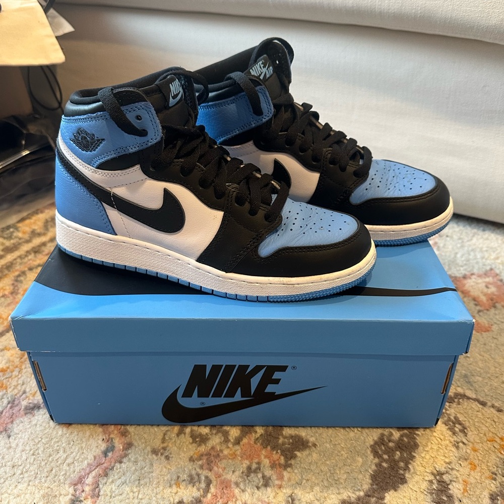 Nike Air Jordan 1 High UNC Blue and White Sneakers